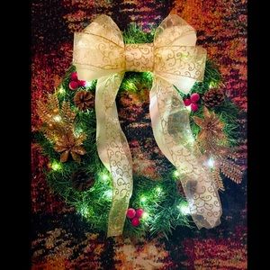 Lit Christmas Wreath